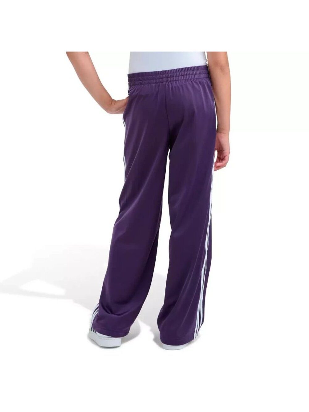 adidas Kids' Firebird Wide Leg Pants Aurora Plum Size Medium Pull On Active - Picture 11 of 12